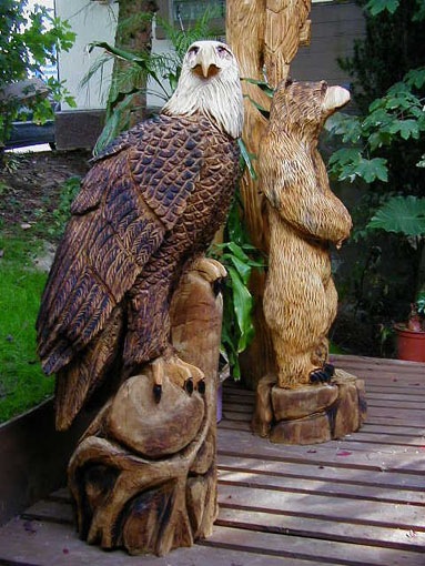 Holzfigur Adler