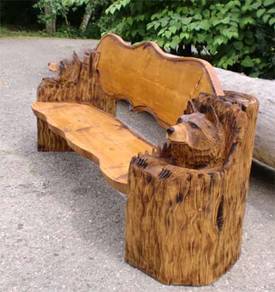 Bänke Benches Baenke Holzbank Holzfiguren Holz Figuren Motorsägen