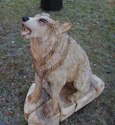 Holzfigur Wolf