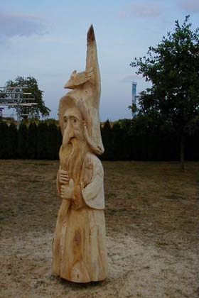 Magier, Holz Skulptur von Holger Bär